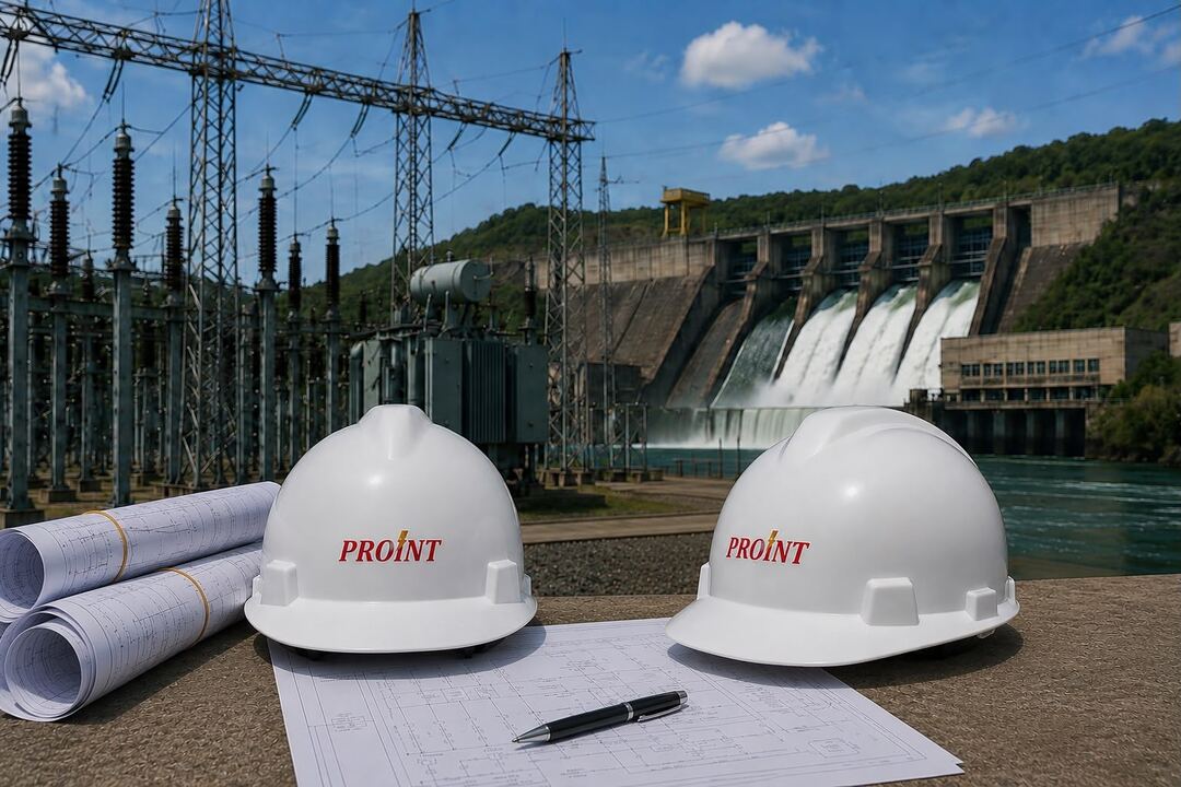 Capacete de segurança da equipe técnica da PROINT